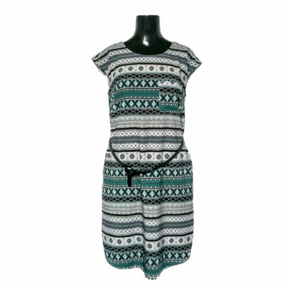 Merona Teal, Grey & Black Sleevless Dress 👗